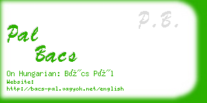 pal bacs business card